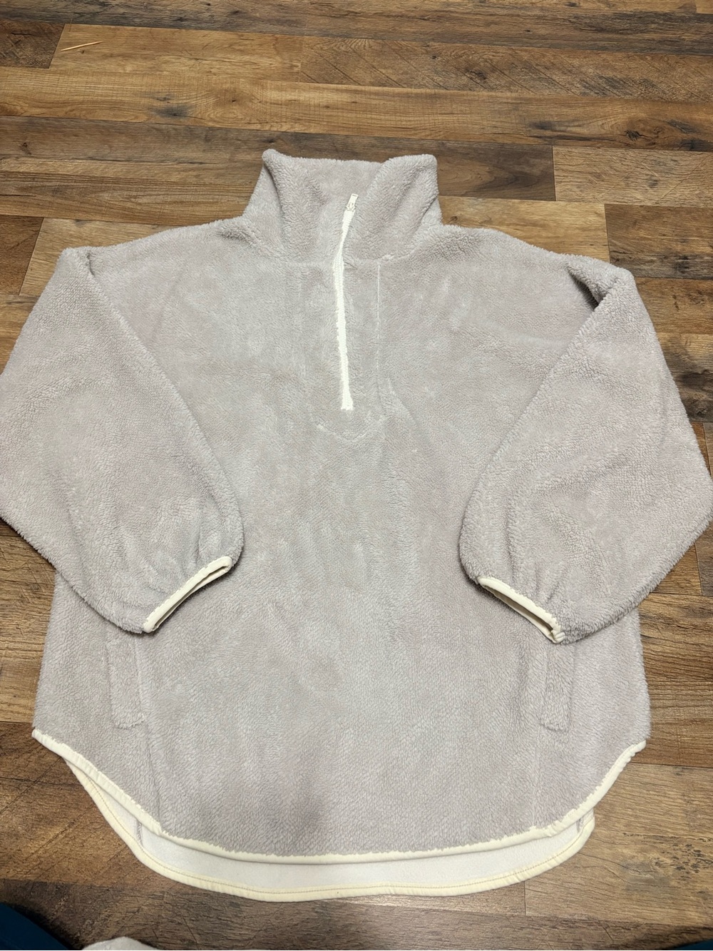 Express Plush Half-Zip Turtleneck Sweater - Light Grey - Picture 2 of 8